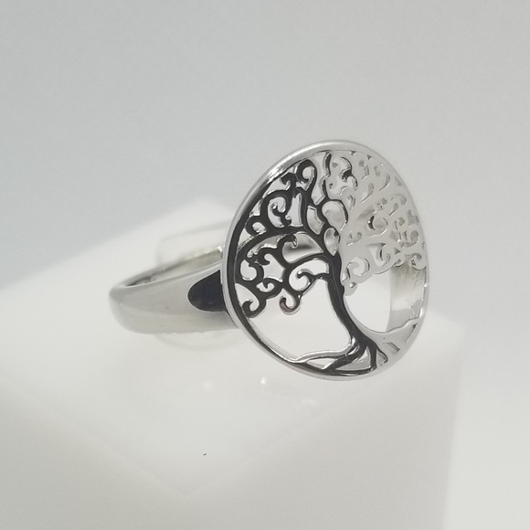 925 Sterling Silver Tree of Life Ring - Picture 2 of 8